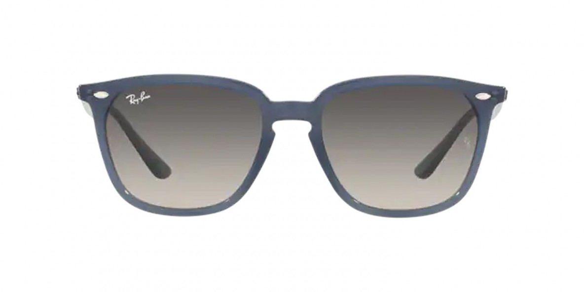 RayBan RB4362 623211 55 عینک آفتابی ریبن 4362 مربعی 55 میلی متری عدسی دودی و فریم نایلونی آبی| عینک نور