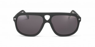 Tonino Lamborghini Sunglass TL763 01 عینک آفتابی لامبورگینی 763 مستطیلی 56 میلی متری عدسی دودی و فریم کائوچو مشکی| عینک نور