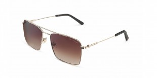 Tonino Lamborghini Sunglass TL754 02 عینک آفتابی لامبورگینی 754 مربعی 57 میلی متری عدسی قهوه ای و فریم فلزی طلایی| عینک نور