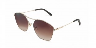 Tonino Lamborghini Sunglass TL751 02 عینک آفتابی لامبورگینی 751 چندضلعی 58 میلی متری عدسی قهوه ای و فریم فلزی طلایی| عینک نور