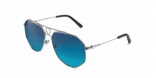 Tonino Lamborghini Sunglass T 750 04 عینک آفتابی لامبورگینی 750 خلبانی 59 میلی متری عدسی آبی و فریم فلزی نقره ای| عینک نور