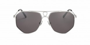 Tonino Lamborghini Sunglass TL750 01 عینک آفتابی لامبورگینی 750 خلبانی 59 میلی متری عدسی دودی و فریم فلزی نقره ای| عینک نور