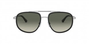 Persol Sunglass PO2465S 518/71 57 عینک آفتابی پرسول 2465 خلبانی 57 میلی متری عدسی دودی و فریم فلزی نقره ای مشکی| عینک نور