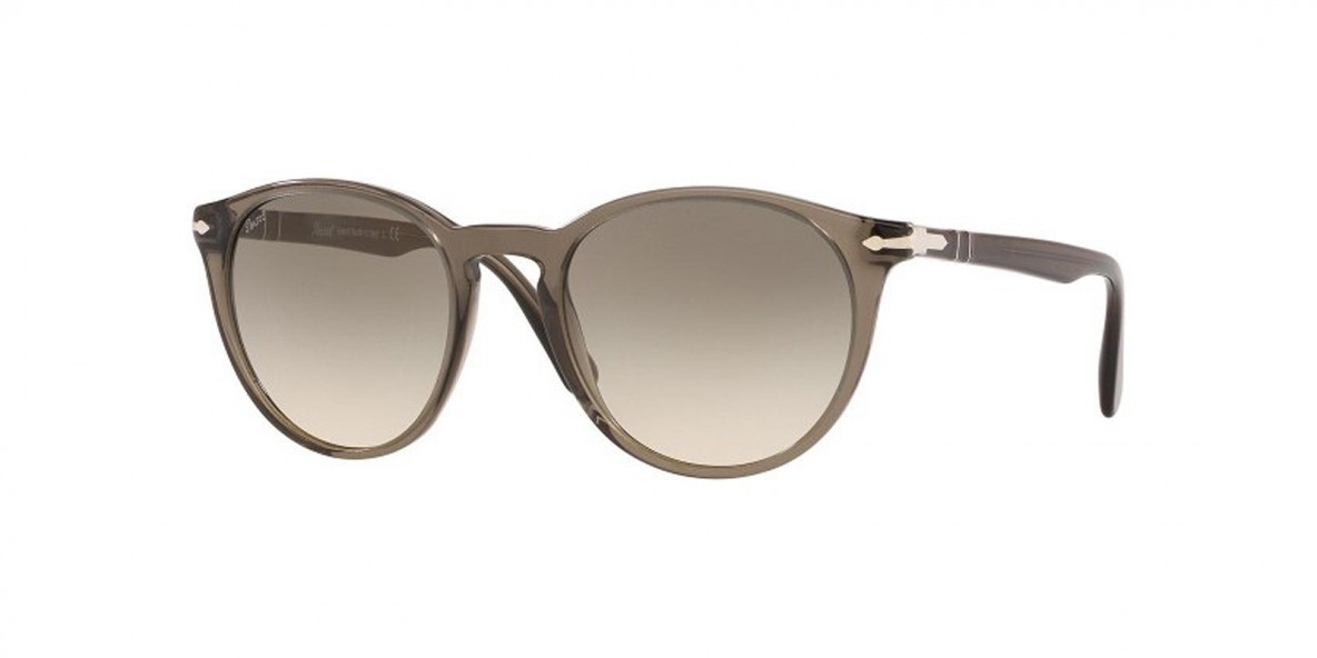 Persol PO3152S 906132 52 عینک آفتابی پرسول 3152 گرد 52 میلی متری عدسی دودی و فریم نایلونی نو ک مدادی| عینک نور