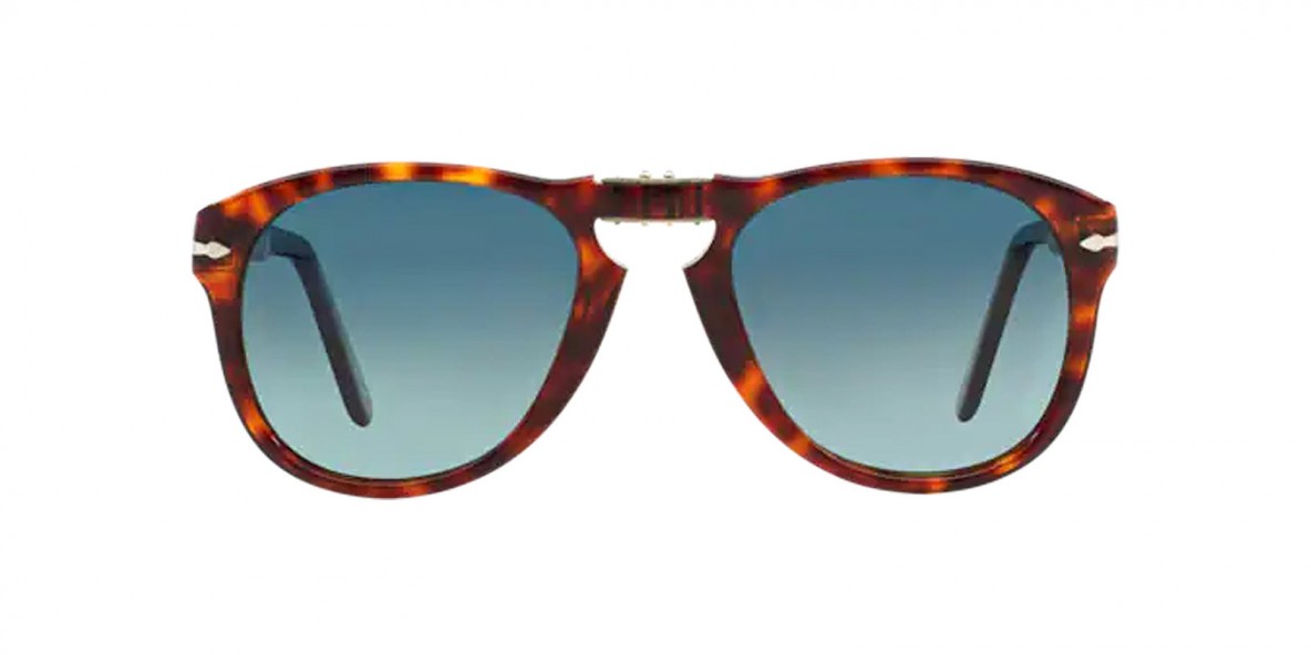 Persol Sunglass PO0714 24/S3 54 عینک آفتابی پرسول 0714 خلبانی 54 میلی متری عدسی آبی و فریم نایلونی هاوانا| عینک نور