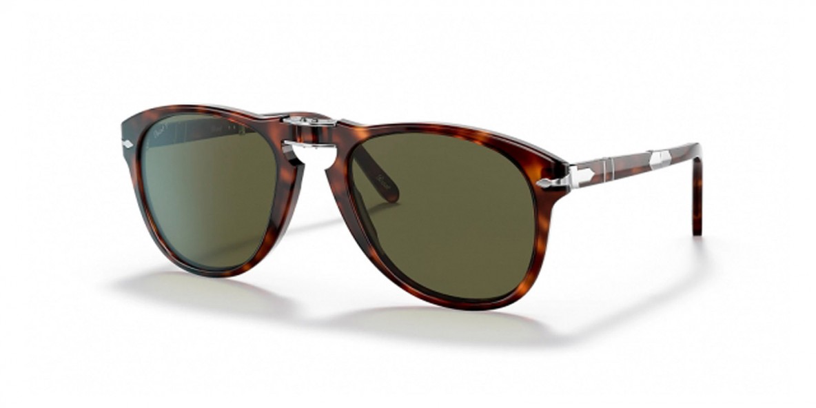 Persol PO0714SM 24/P1 54 عینک آفتابی پرسول 0714 خلبانی 54 میلی متری عدسی سبز و فریم نایلونی هاوانا| عینک نور