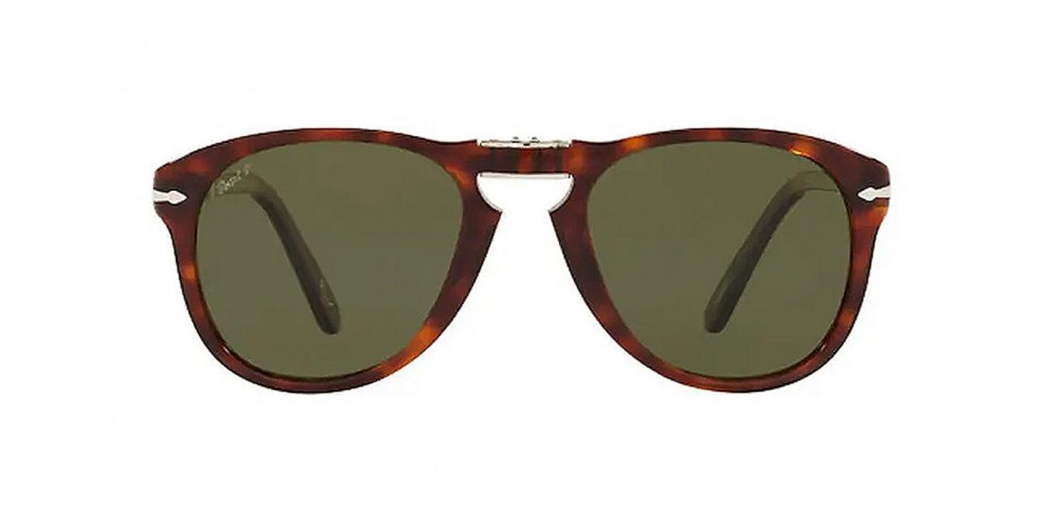 Persol PO0714SM 24/P1 54 عینک آفتابی پرسول 0714 خلبانی 54 میلی متری عدسی سبز و فریم نایلونی هاوانا| عینک نور