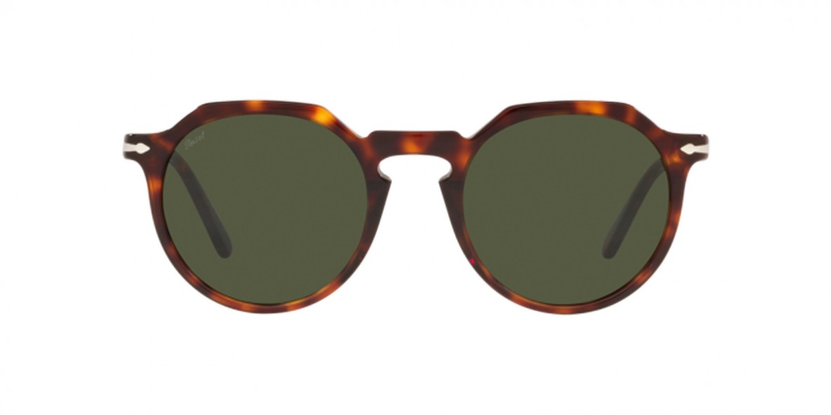 Persol PO3281S 24/31 52 عینک آفتابی پرسول 3281 پنتوس 52 میلی متری عدسی سبز و فریم نایلونی هاوانا| عینک نور