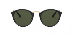 Persol Sunglass PO3248S 95/31 49 عینک آفتابی پرسول 3248 گرد 49 میلی متری عدسی سبز و فریم نایلونی مشکی| عینک نور