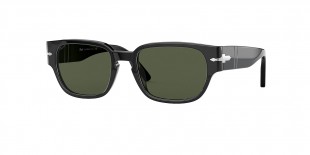 Persol PO3245S 95/31 52 عینک آفتابی پرسول 3245 مربعی 52 میلی متری عدسی سبز و فریم کائوچو مشکی| عینک نور