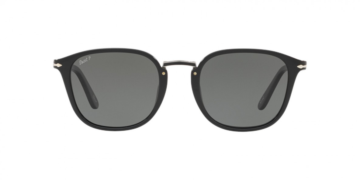 Persol PO3186S 95/58 51 عینک آفتابی پرسول 3186 گرد 51 میلی متری عدسی سبز و فریم نایلونی مشکی| عینک نور