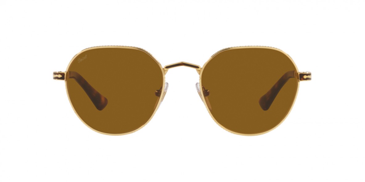 Persol PO2486S 110933 53 عینک آفتابی پرسول 2486 پنتوس 53 میلی متری عدسی قهوه ای و فریم فلزی طلایی| عینک نور