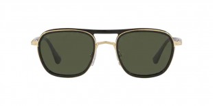 Persol PO2484S 114331 52 عینک آفتابی پرسول 2484 مربعی 52 میلی متری عدسی سبز و فریم فلزی مشکی طلایی| عینک نور