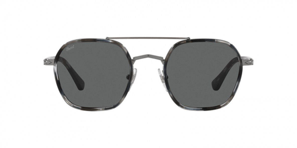 Persol PO2480S 1099B1 50 عینک آفتابی پرسول 2480 مربعی 50 میلی متری عدسی دودی و فریم فلزی نقره ای| عینک نور