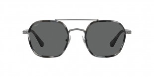 Persol PO2480S 1099B1 50 عینک آفتابی پرسول 2480 مربعی 50 میلی متری عدسی دودی و فریم فلزی نقره ای| عینک نور