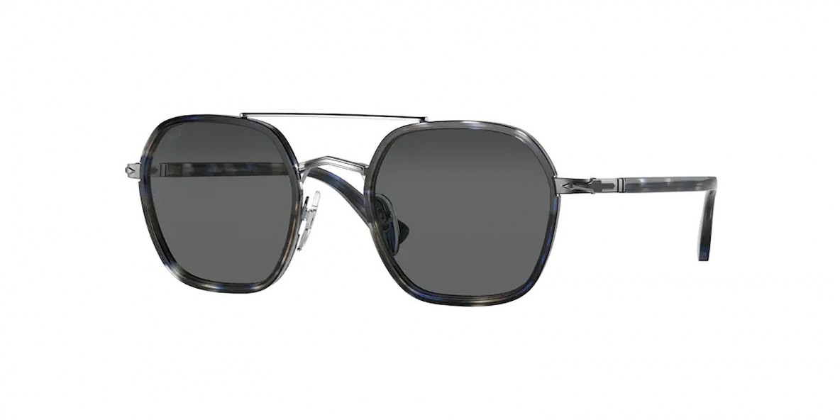 Persol PO2480S 1099B1 50 عینک آفتابی پرسول 2480 مربعی 50 میلی متری عدسی دودی و فریم فلزی نقره ای| عینک نور