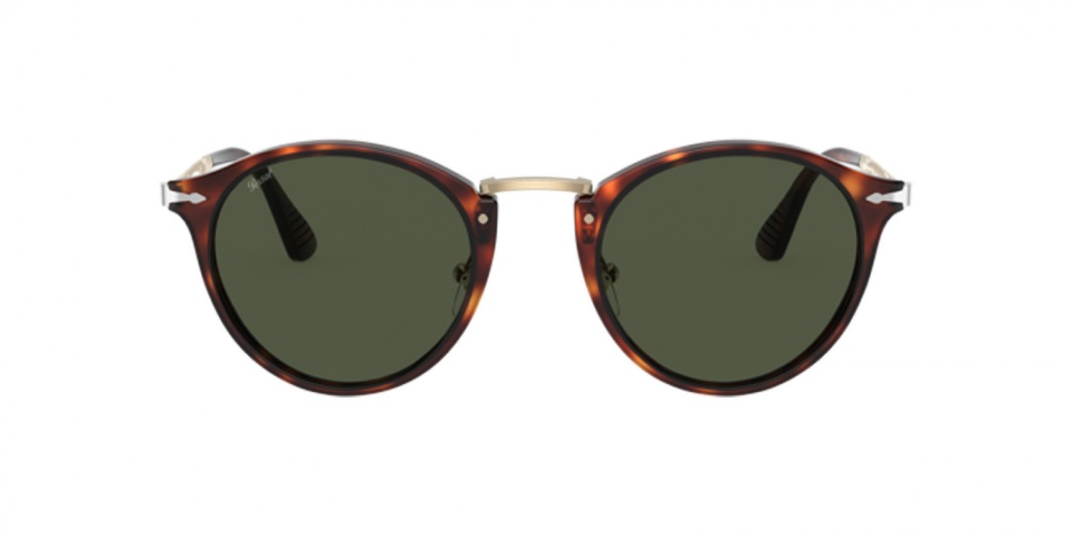 Persol 3166 002431 51 عینک آفتابی پرسول 3166 گرد 51 میلی متری عدسی سبز و فریم نایلونی هاوانا| عینک نور