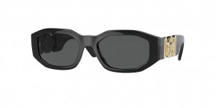 Versace Sunglass VE4361 GB1/87 53 عینک آفتابی ورساچه 4361 چندضلعی 53 میلی متری عدسی دودی و فریم نایلونی مشکی| عینک نور
