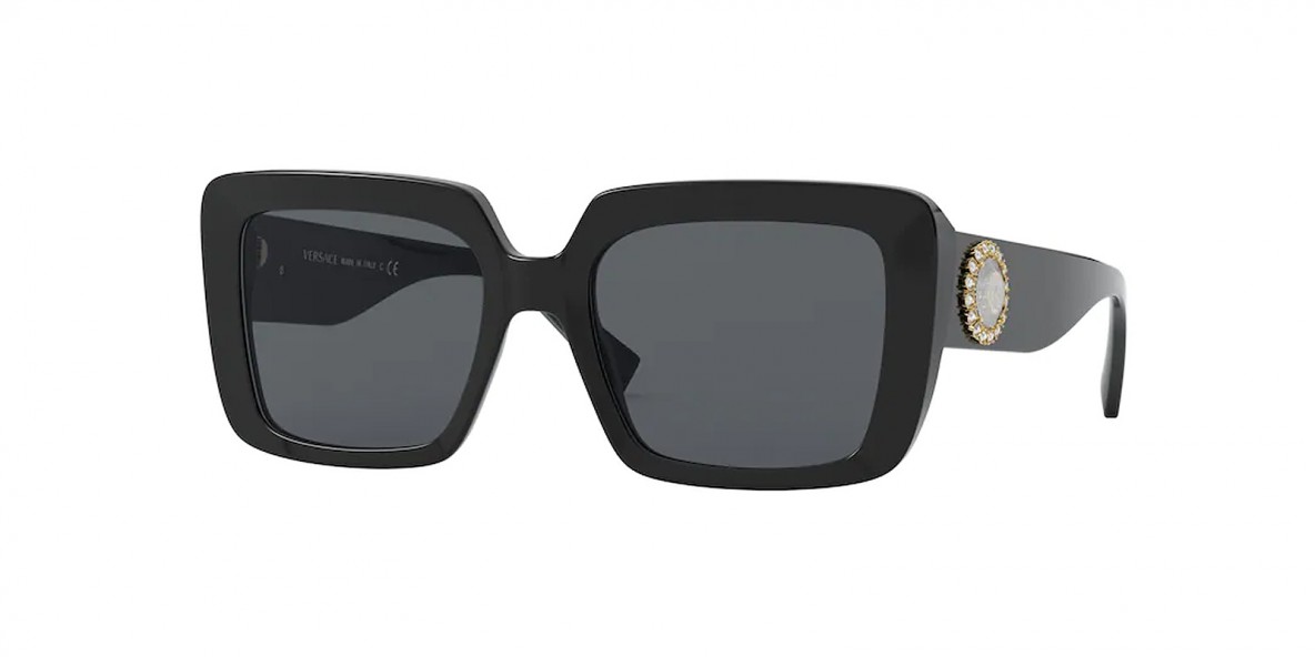 Versace VE4384B GB1/87 54 عینک آفتابی ورساچه 4384 مربعی 54 میلی متری عدسی دودی و فریم نایلونی مشکی| عینک نور