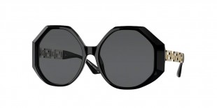 Versace VE4395 GB1/87 59 عینک آفتابی ورساچه 4395 چندضلعی 59 میلی متری عدسی دودی و فریم نایلونی مشکی| عینک نور