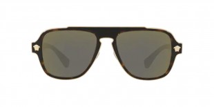 Versace VE2199 12524T 56 عینک آفتابی ورساچه 2199 مستطیلی 56 میلی متری عدسی دودی و فریم فلزی هاوانا| عینک نور