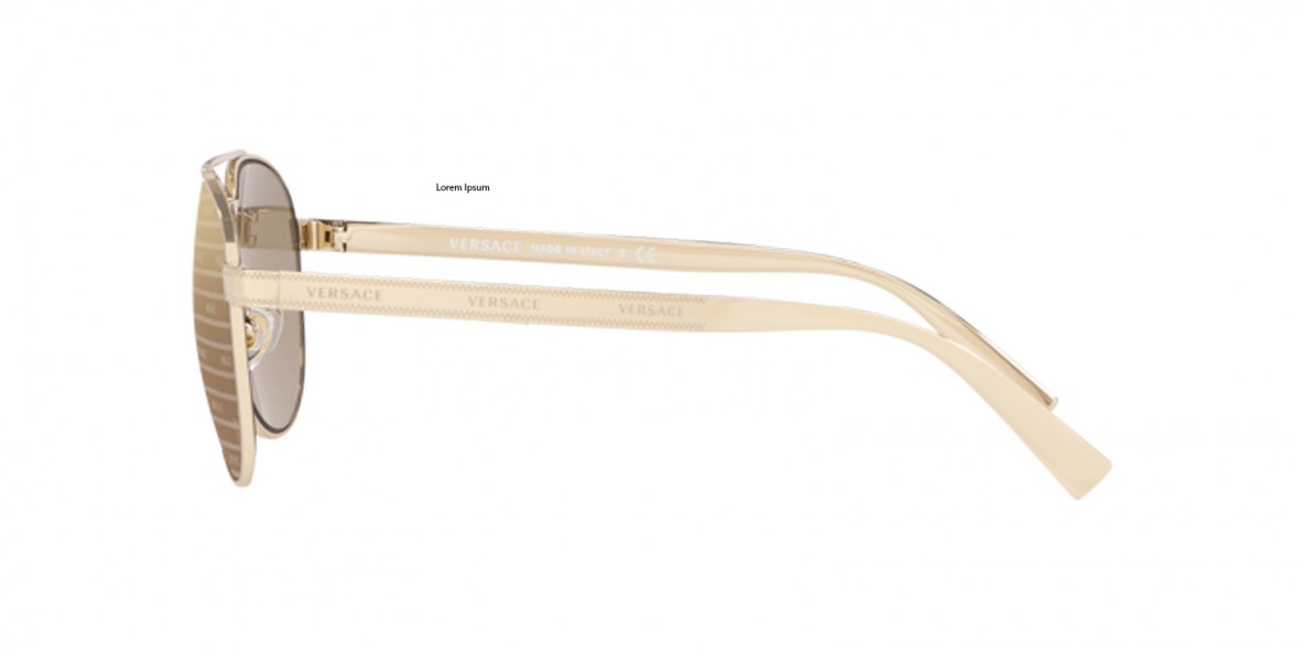 Versace VE2209 1252V3 58 عینک آفتابی ورساچه 2209 خلبانی 58 میلی متری عدسی قهوه ای و فریم فلزی طلایی| عینک نور
