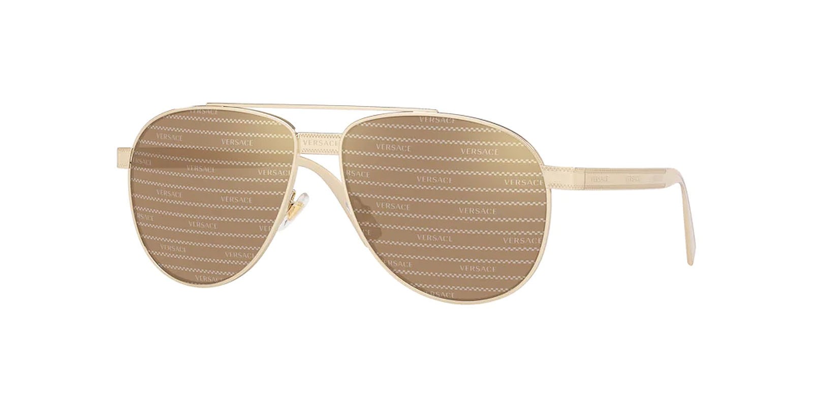 عینک آفتابی ورساچه خلبانی 2209 |طلایی-فلزی-عدسی قهوه ای