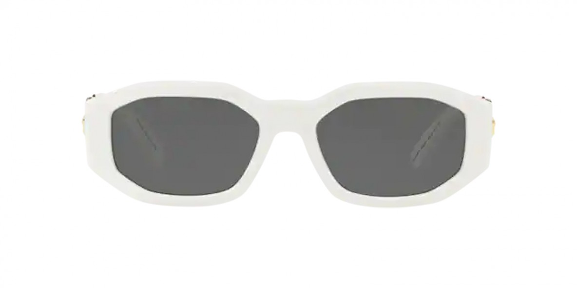 Versace VE4361 401/87 53 عینک آفتابی ورساچه 4361 چندضلعی 53 میلی متری عدسی دودی و فریم نایلونی سفید| عینک نور