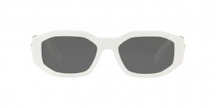 Versace VE4361 401/87 53 عینک آفتابی ورساچه 4361 چندضلعی 53 میلی متری عدسی دودی و فریم نایلونی سفید| عینک نور