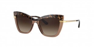 Dolce & Gabbana DG4374 325613 54 عینک آفتابی دولچه و گابانا 4374 گربه ای 54 میلی متری عدسی قهوه ای و فریم نایلونی | عینک نور