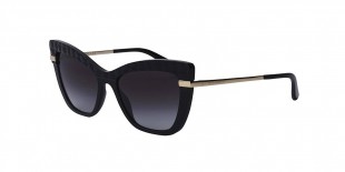 Dolce & Gabbana DG4374 32888G 54 عینک آفتابی دی اند جی 4374 پروانه ای 54 میلی متری عدسی دودی و فریم کائوچو مشکی| عینک نور