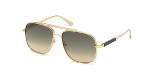 TomFord Sunglass FT0669 30B ععینک آفتابی تام فود 0669 مربعی 60 میلی متری عدسی دودی سبز و فریم فلزی طلایی| عینک نور