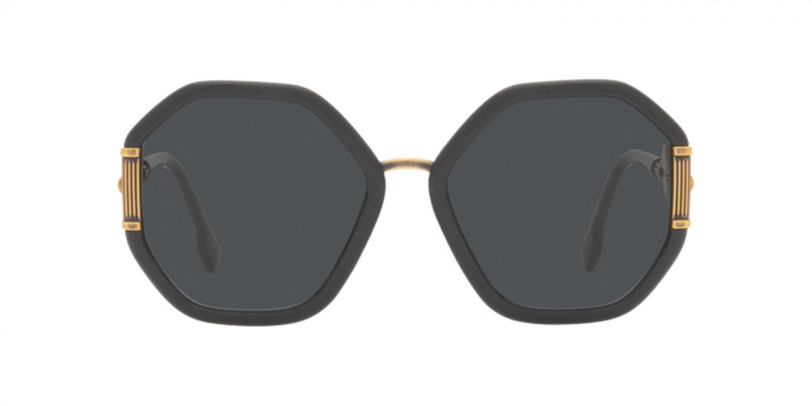Versace VE4413 GB1/87 60 عینک آفتابی ورساچه 4413 چندضلعی 60 میلی متری عدسی دودی و فریم نایلونی مشکی طلایی| عینک نور