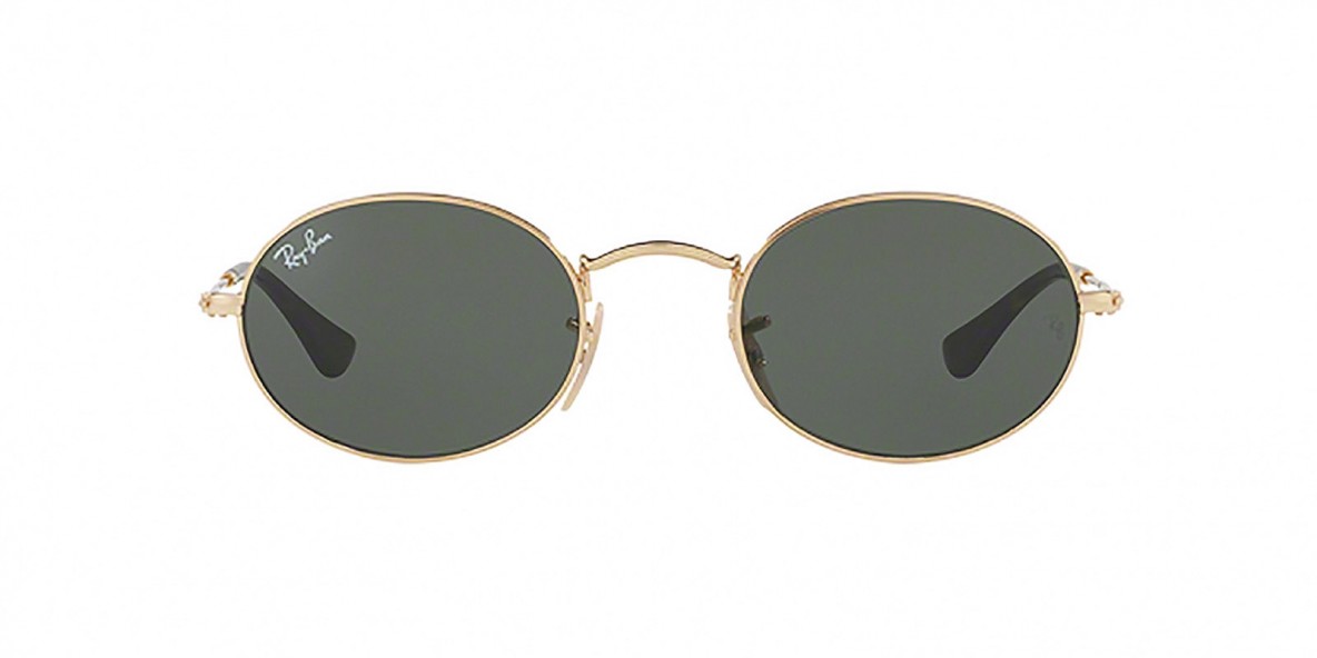 Ray-Ban Sunglass 3547N 000001 51 عینک آفتابی ریبن بیضی مدل 3547 فریم طلایی فلزی با عدسی سبز مناسب خانم ها و آقایان