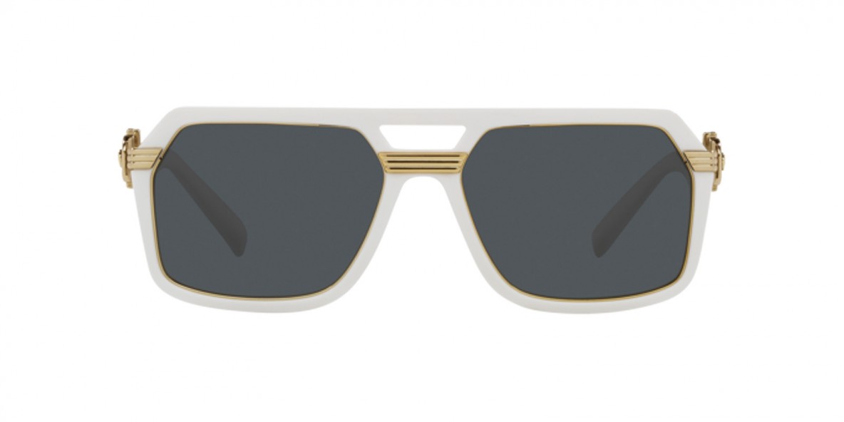 Versace VE4399 314/87 58 عینک آفتابی ورساچه 4399 مربعی 58 میلی متری عدسی دودی و فریم نایلونی سفید| عینک نور