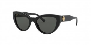 Versace VE4381B GB1/87 53 عینک آفتابی ورساچه 4381 گربه ای 53 میلی متری عدسی دودی و فریم کائوچو مشکی| عینک نور