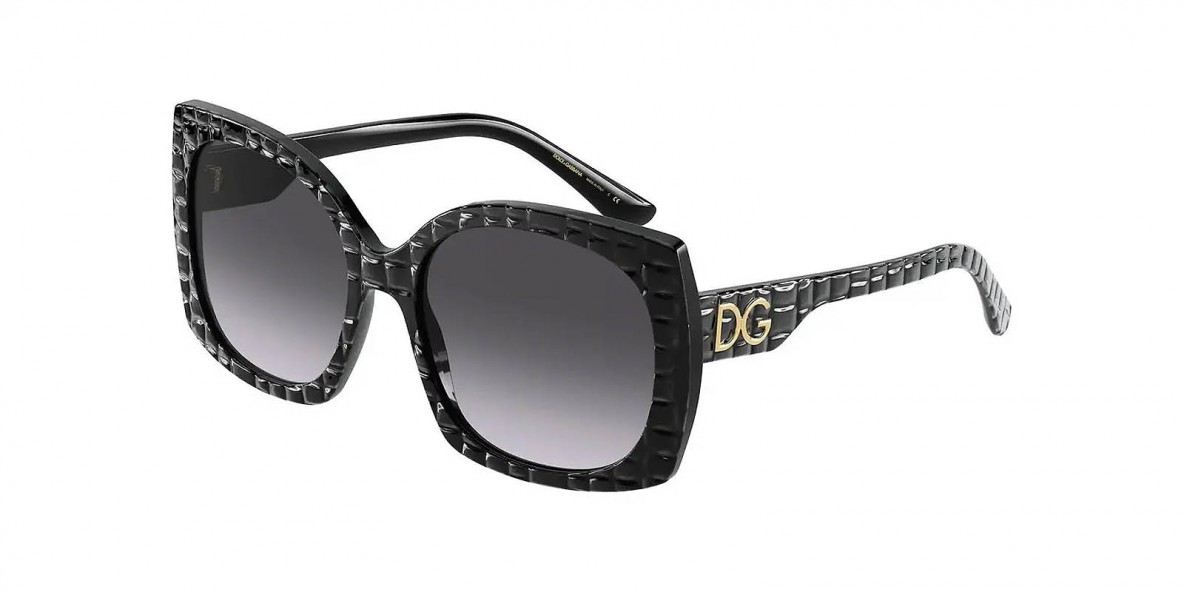Dolce & Gabbana DG4385 32888G 54 عینک آفتابی دولچه و گابانا 4385 مربعی 54 میلی متری عدسی دودی و فریم نایلونی مشکی| عینک نور