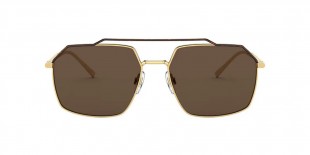 Dolce & Gabbana DG2250 134373 59 عینک آفتابی دولچه و گابانا 2250 مربعی 59 میلی متری عدسی قهوه ای و فریم فلزی طلایی| عینک نور