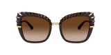 Dolce & Gabbana DG6131 315913 53 عینک آفتابی دولچه و گابانا 6131 گربه ای 53 میلی متری عدسی قهوه ای و فریم نایلونی | عینک نور
