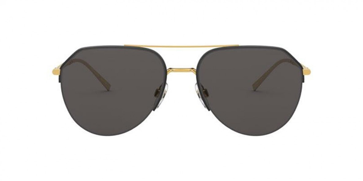 Dolce & Gabbana DG2249 126887 60 عینک آفتابی دولچه و گابانا 2249 خلبانی 60 میلی متری عدسی دودی و فریم فلزی طلایی| عینک نور