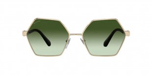 BVLGARI BV6163 278/3M 56 عینک آفتابی بولگاری 6163 چندضلعی 56 میلی متری عدسی سبز و فریم فلزی طلایی| عینک نور
