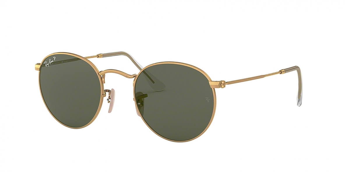 Ray-Ban 3447S 011258 50 عینک آفتابی گرد ریبن با فرم طلایی