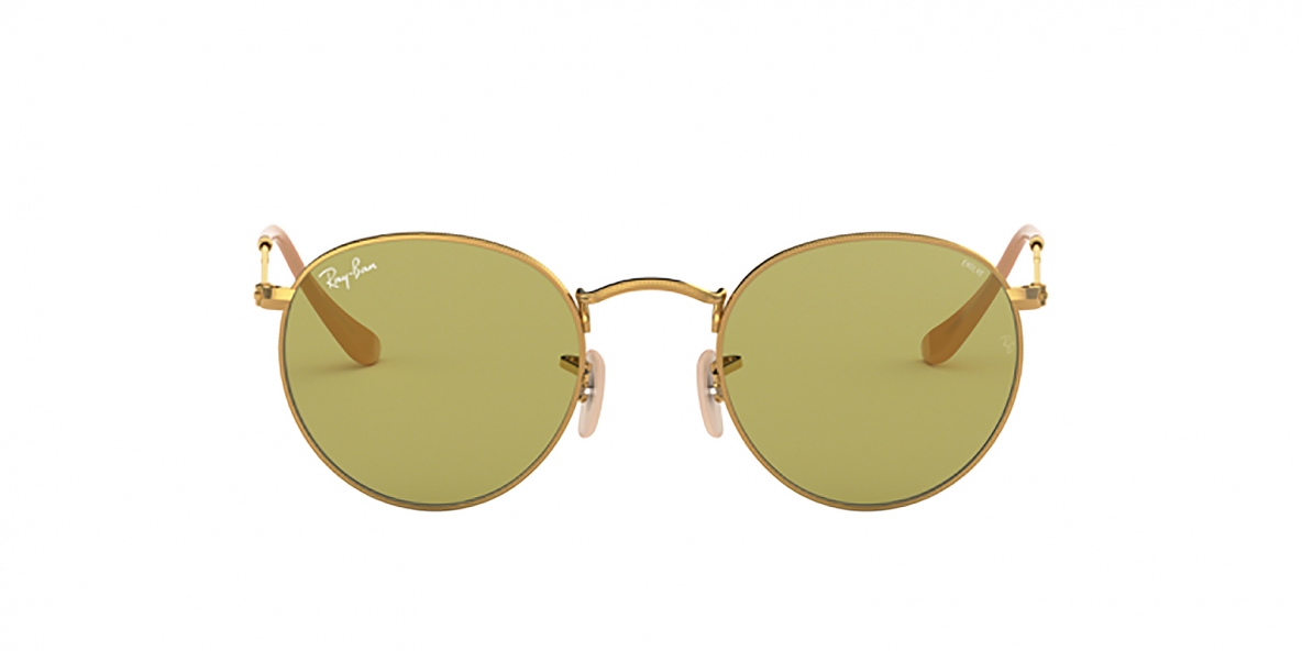 Ray-Ban 3447S 90644C 53 عینک آفتابی گرد طلایی فتوکرومیک ریبن 