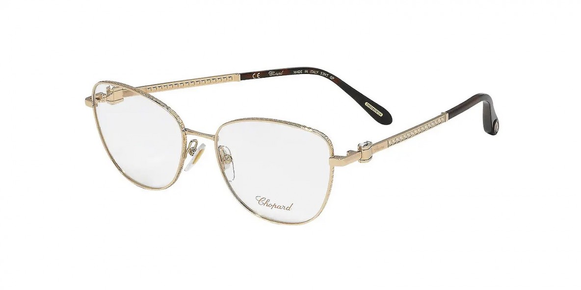 Chopard Optic VCHF17S 08FC 54عینک طبی شوپارد 17 گربه ای 54 میلی متری و فریم فلزی طلایی| عینک نور