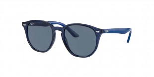 RayBan RB9070S 707680 46عینک آفتابی ریبن 9070 گرد 46 میلی متری عدسی آبی و فریم نایلونی آبی| عینک نور