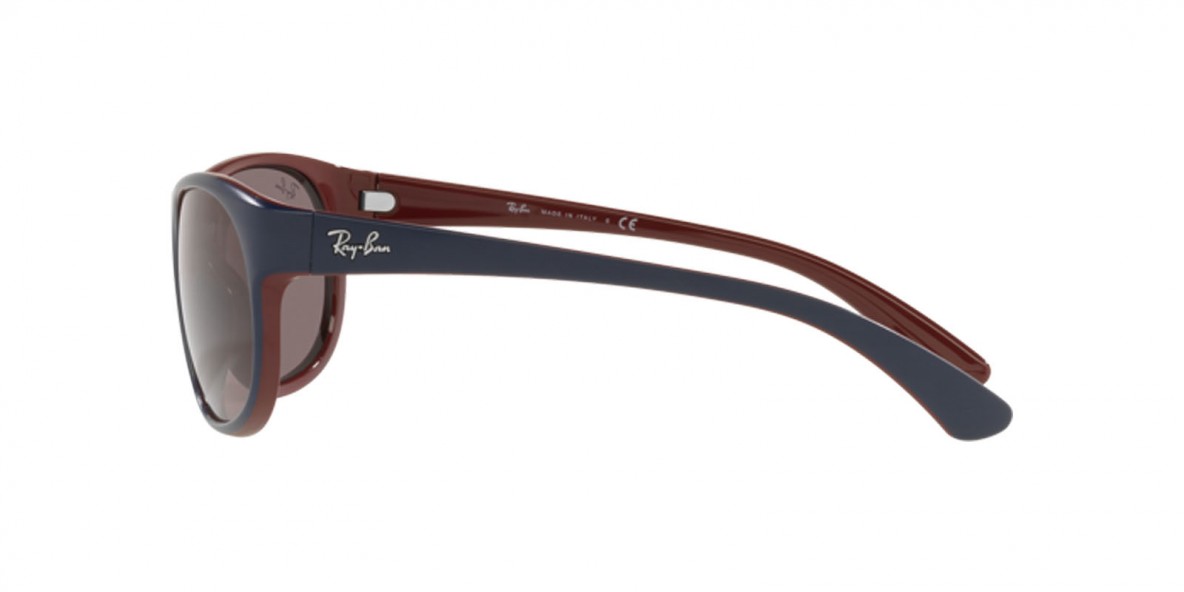 RayBan RB4351 65697N 59عینک آفتابی ریبن 4351 مستطیلی 59 میلی متری عدسی بنفش و فریم نایلونی آبی| عینک نور