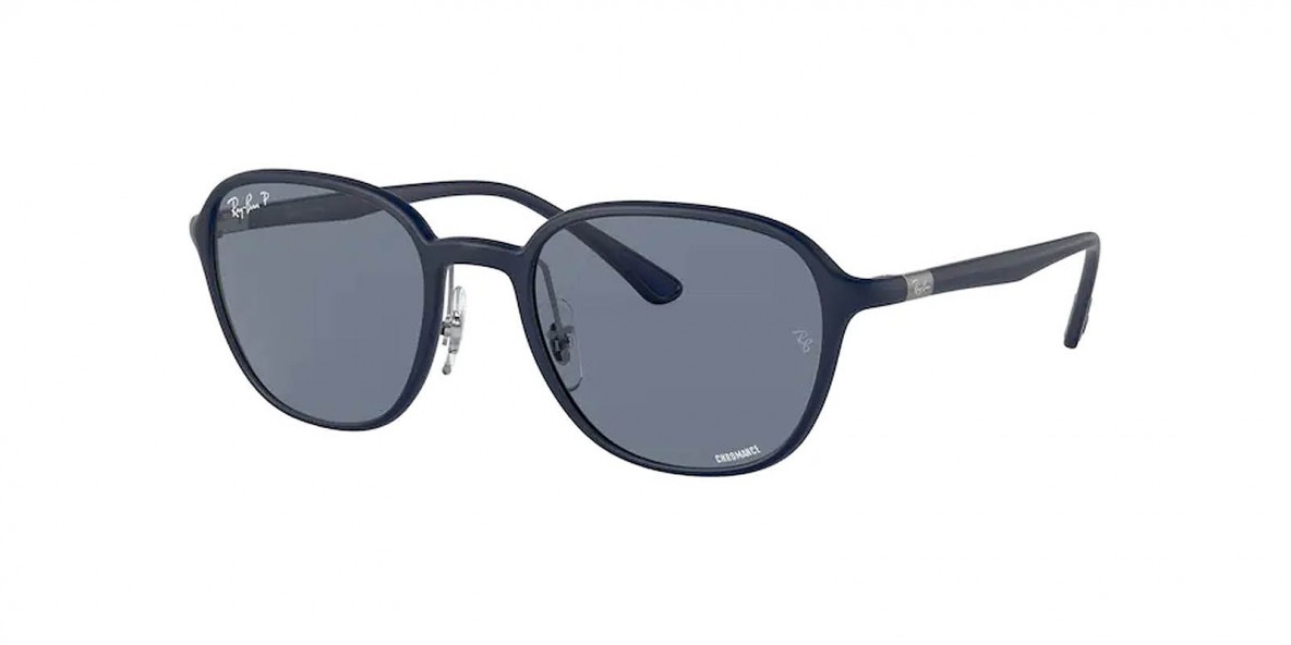 RayBan RB4341CH 6331BA 51عینک آفتابی ریبن 4341 مربعی 51 میلی متری عدسی آبی و فریم نایلونی آبی| عینک نور