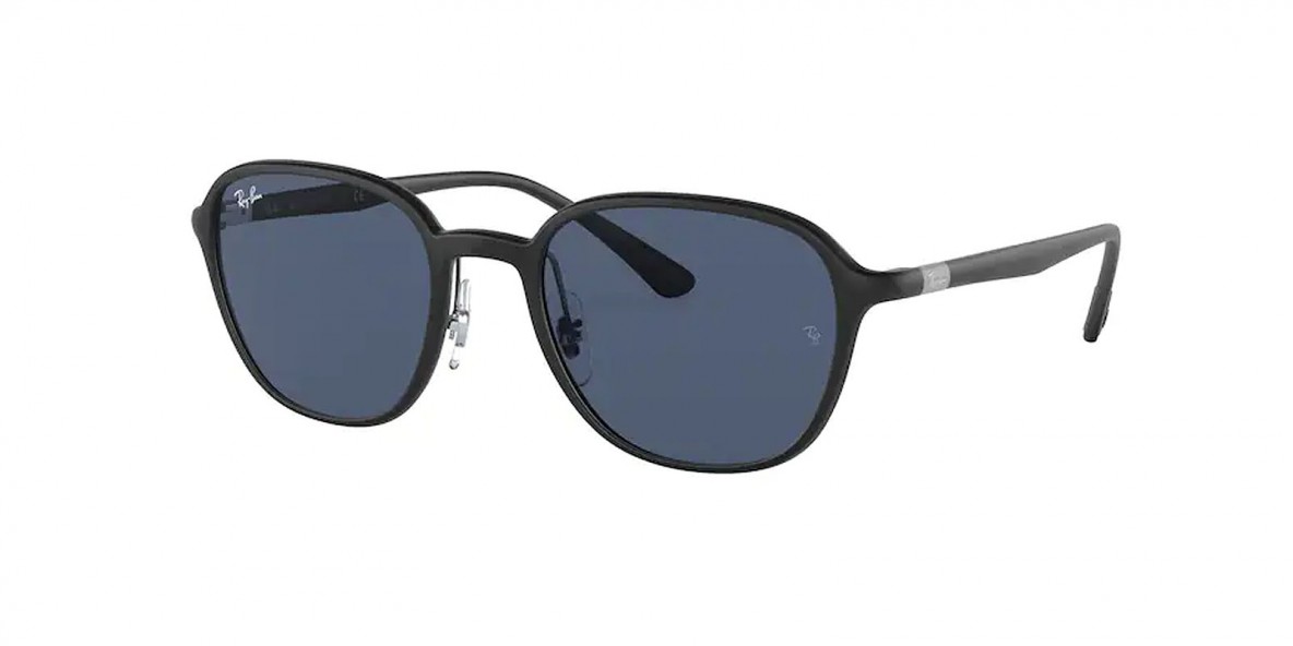 RayBan RB4341 601S80 51عینک آفتابی ریبن 4341 مربعی 51 میلی متری عدسی آبی و فریم نایلونی مشکی| عینک نور