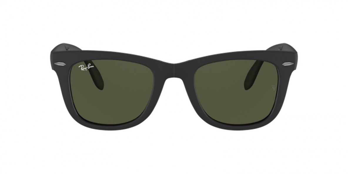 RayBan RB4105 601S 50عینک آفتابی ریبن 4105 مربعی 50 میلی متری عدسی سبز و فریم نایلونی مشکی| عینک نور