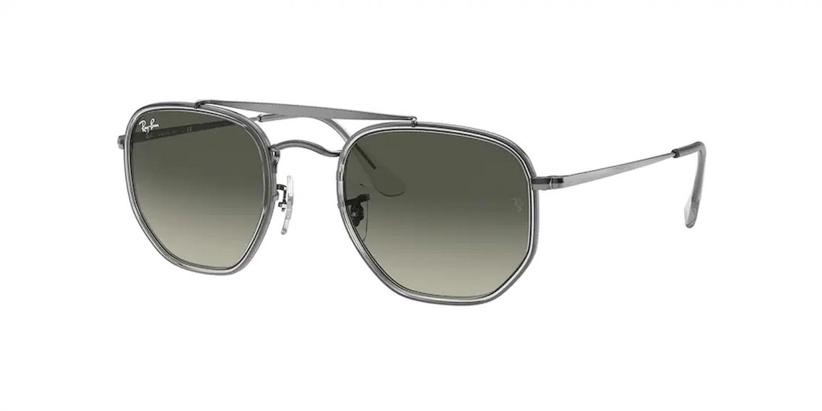 RayBan RB3648M 004/71 52عینک آفتابی ریبن 3648 مربعی 52 میلی متری عدسی دودی و فریم مارشال نوک مدادی| عینک نور